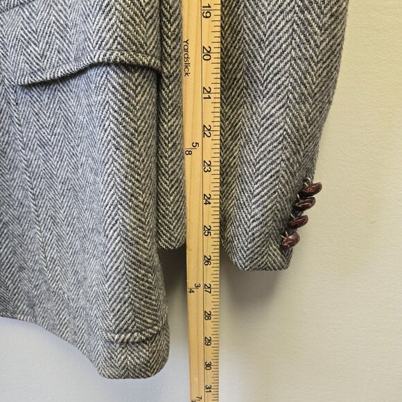 Vintage Sanger Harris Mens Wool Blazer Jacket USA Size 46 Herringbone Preppy Pro - Picture 11 of 16